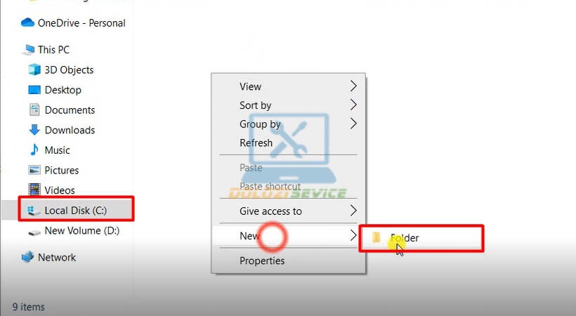Tạo một folder mới