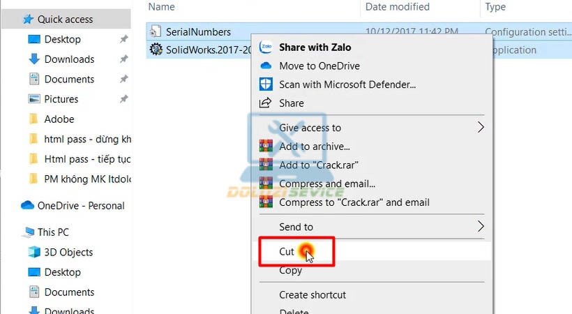 Copy file kích hoạt