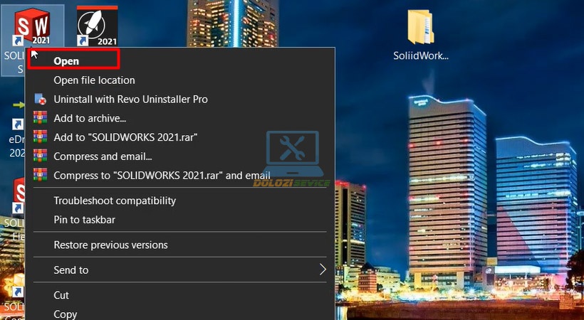 Mở Solidworks 2021