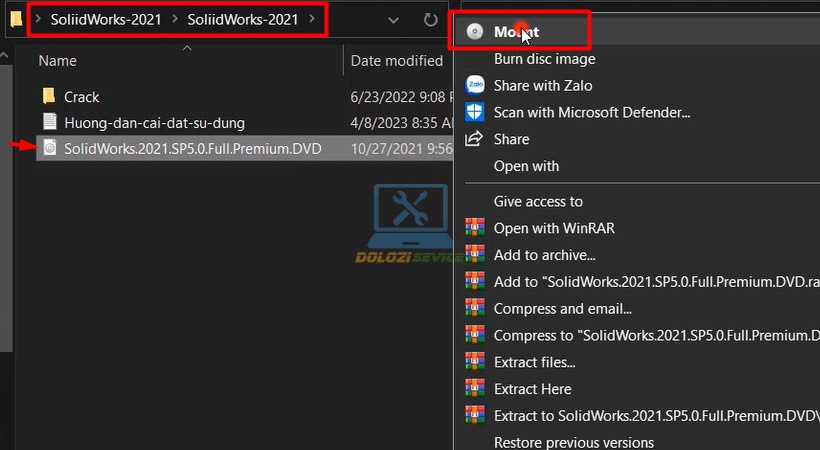 Mount Solidworks 2021