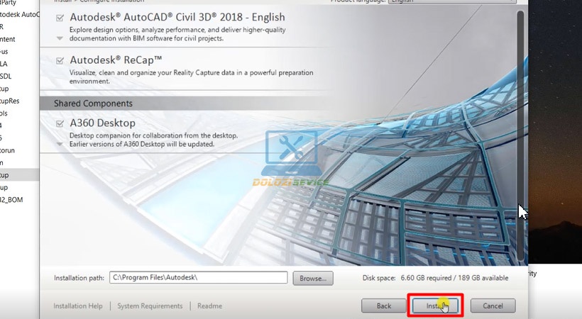 Nhấn Install