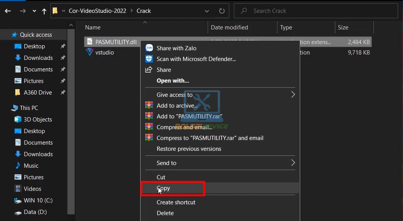 Copy file PASMUTILITY