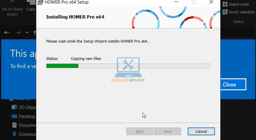 Chờ đợi quá trình cài đặt Homer Pro 3 hoàn tất