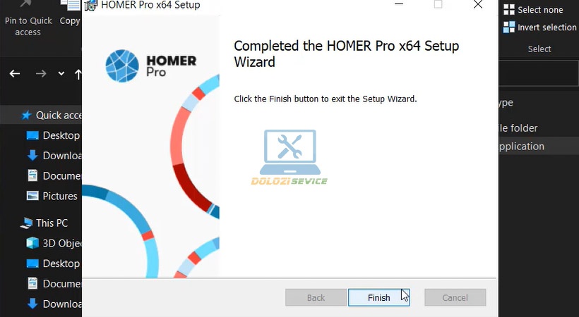 Nhấn Finish để hoàn tất cài đặt Homer Pro 3
