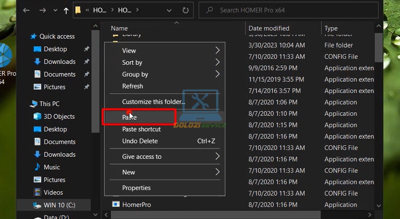 Dán file kích hoạt vào thư mục gốc Homer Pro 3
