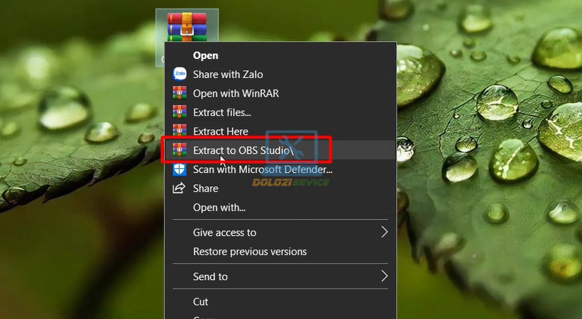 Giải nén OBS Studio