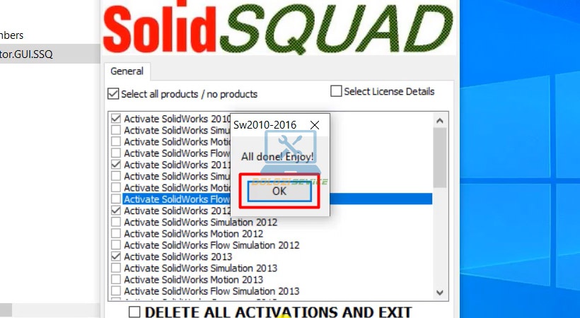 Kích hoạt Solidworks 2012 thành công