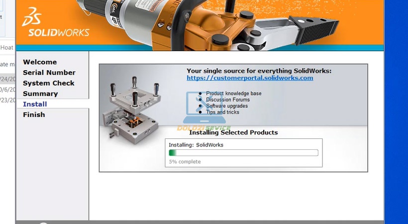 Khởi động lại máy tính sau khi cài đặt Solidworks 2012