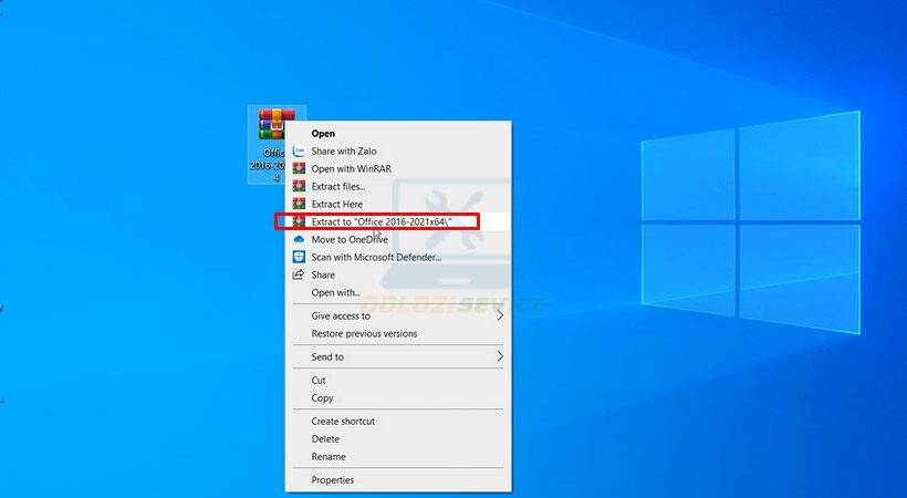 Giải nén file cài đặt phần mềm