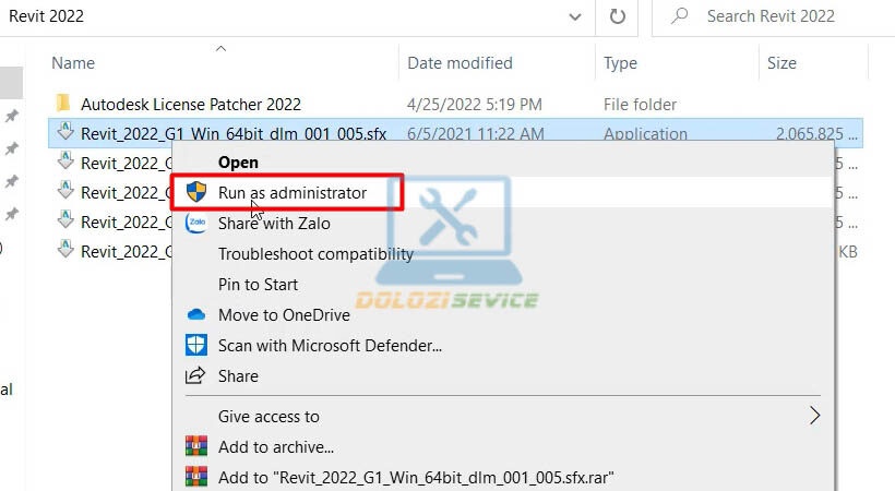 Chạy file Setup bằng quyền Admin