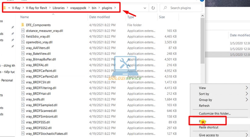 Tiếp tục dán file vào thư mục plugins.