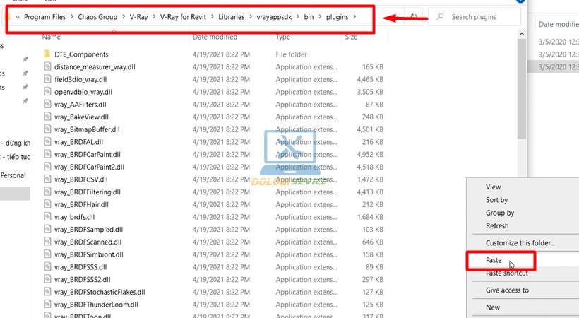 Dán vào thư mục plugins