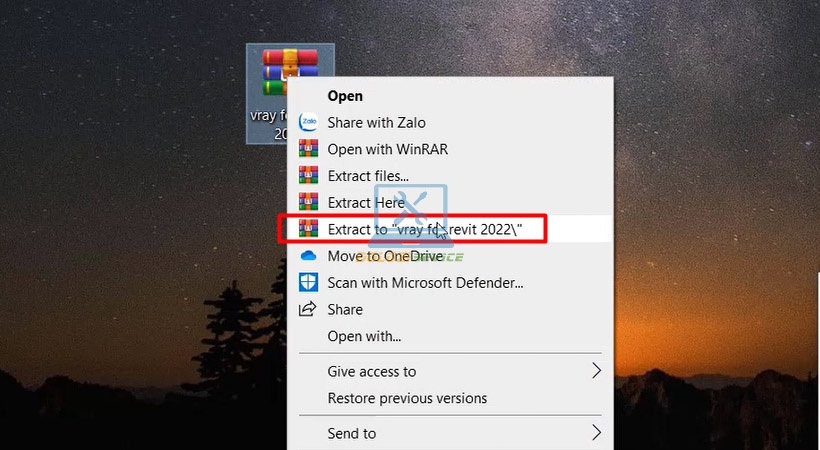 Giải nén Vray for Revit 2022