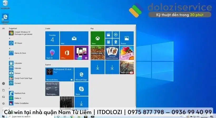 Bảng báo giá cài win tại nhà quận Nam Từ Liêm Dolozi cập nhật mới nhất.