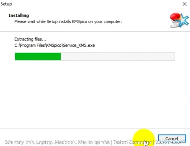 đợi quá trình Crack Office 2016 hoàn tất