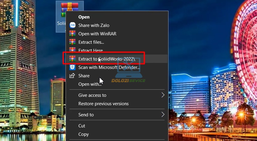 Giải nén Solidworks 2022