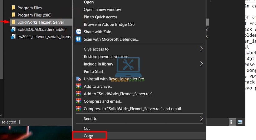 Copy SolidWorks Flexnet Server