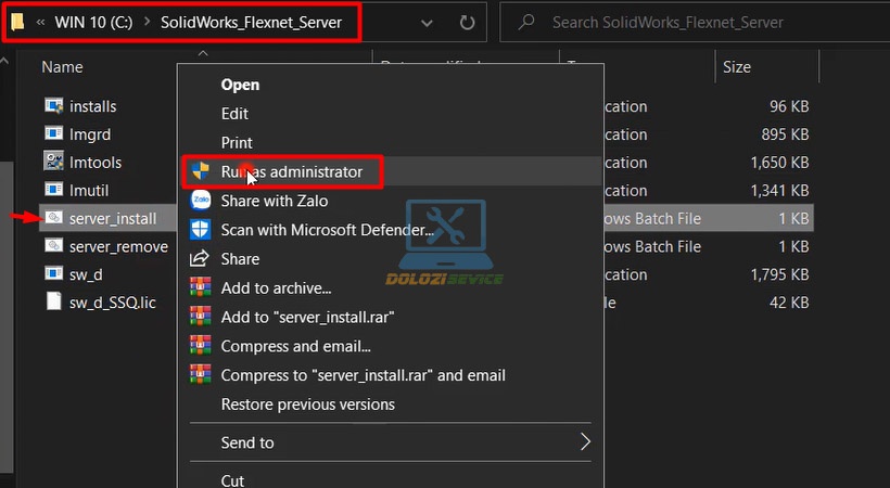 Khởi chạy server_install