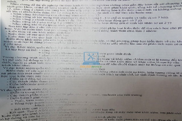 Bản in bị hết mực