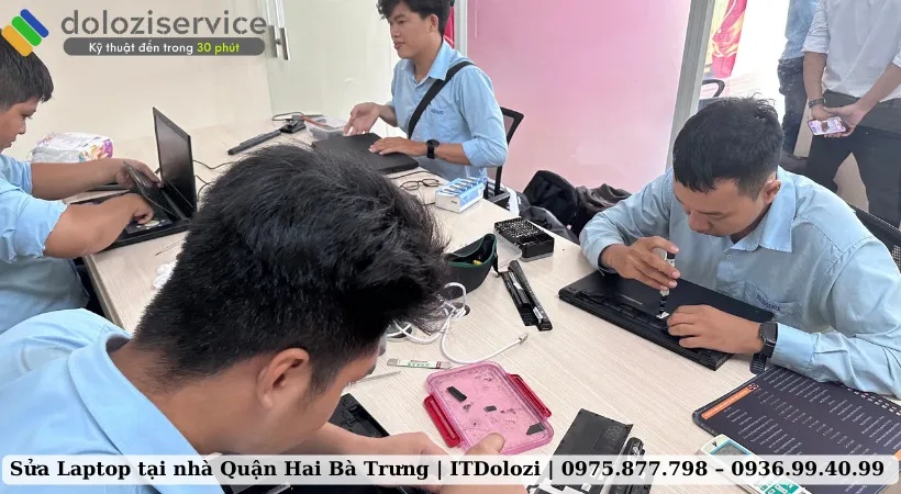 Quy trình làm việc của đơn vị sửa laptop tại nhà quận Hai Bà Trưng.