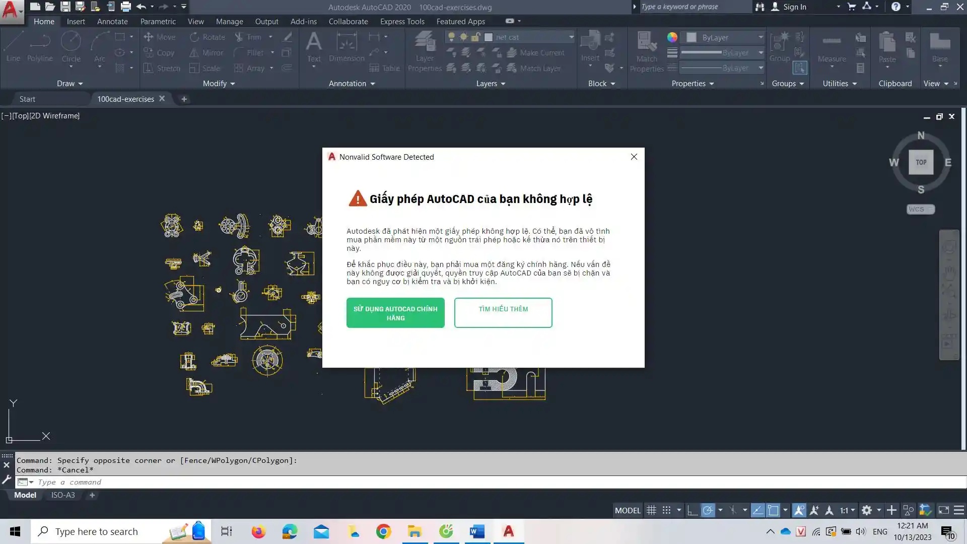 Giấy Phép AutoCAD của Bạn Không Hợp Lệ Giấy Phép AutoCAD của Bạn Không Hợp Lệ